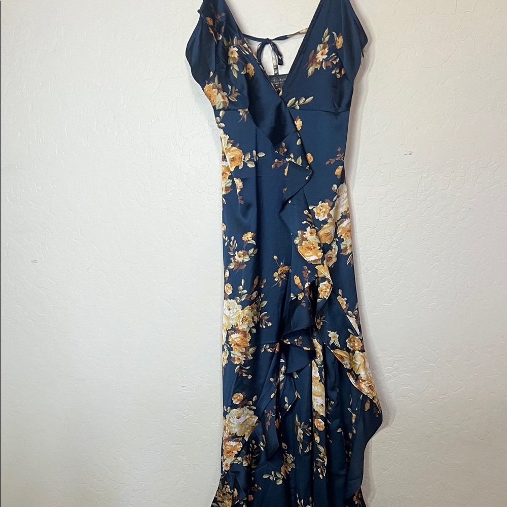 Dress Forum Asymmetrical Navy Floral Dress